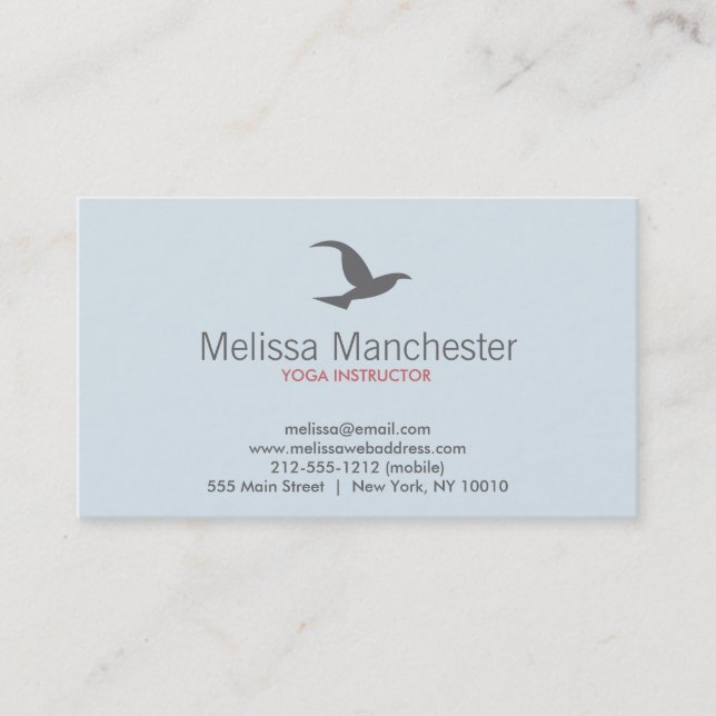 Bird in Flight Logo (Lt Blue/Grey) Business Card (Front)
