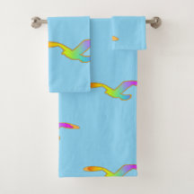 Bird In Flight Repeat Lt Blue   