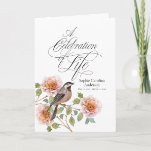 Bird in Flowers Celebration of Life Program Programme