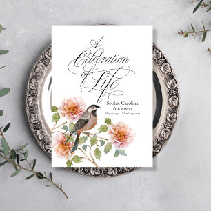 Bird in Flowers Celebration of Life Program Programme