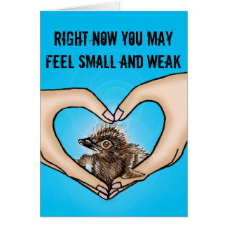 Bird in Hands Comforting Card