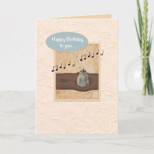 Bird in Log Blue 2 framed Birthday Card