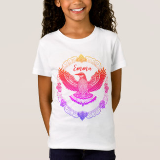 Bird in Mandala Rainbow Gradient T-Shirt
