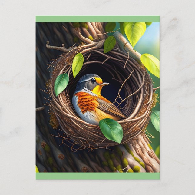bird in nest postcard (Front)