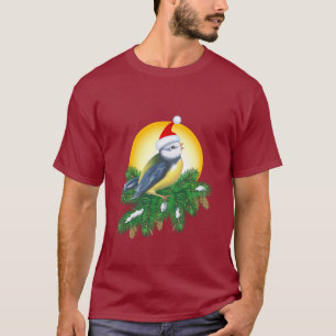 Bird in Santa Hat T-Shirt