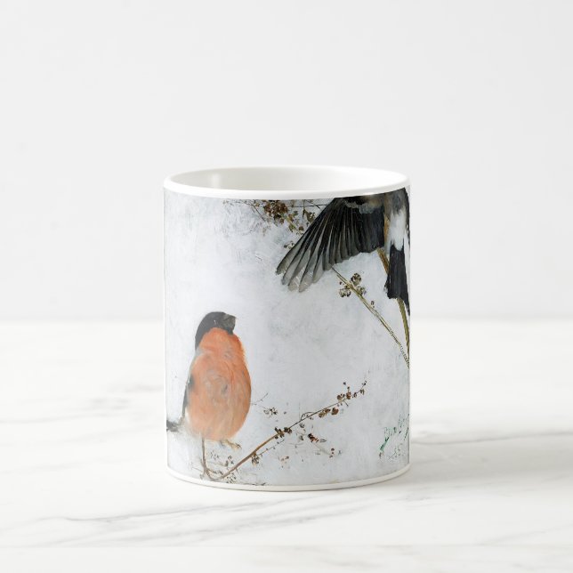 Bird in Snow, Bruno Liljefors Coffee Mug (Center)