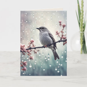 Bird in the Rain Sympathy Card