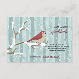 Bird in the Snow Bereavement Thank You Card