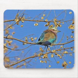 Bird in Tree and Blue Sky Photo Mouse Pad