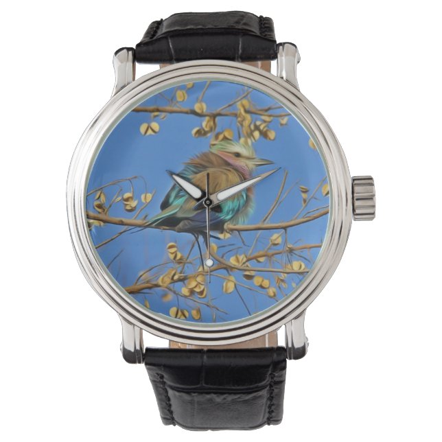 Bird in Tree and Blue Sky Photo Watch (Front)