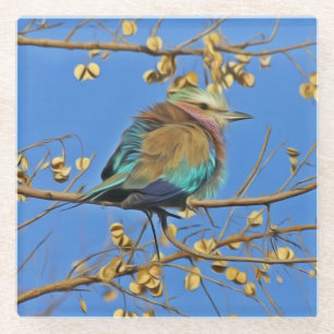 Bird in Tree Photo Glass Coaster