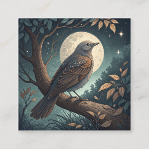 Bird In Tree Square Business Card