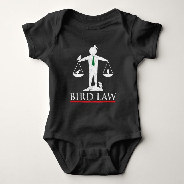 Bird Law - Lawyer Gift Law Student Attorney Gift Baby Bodysuit (Front)