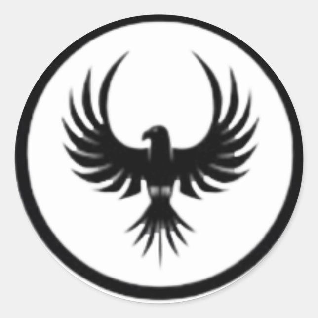 Bird logo classic round sticker (Front)