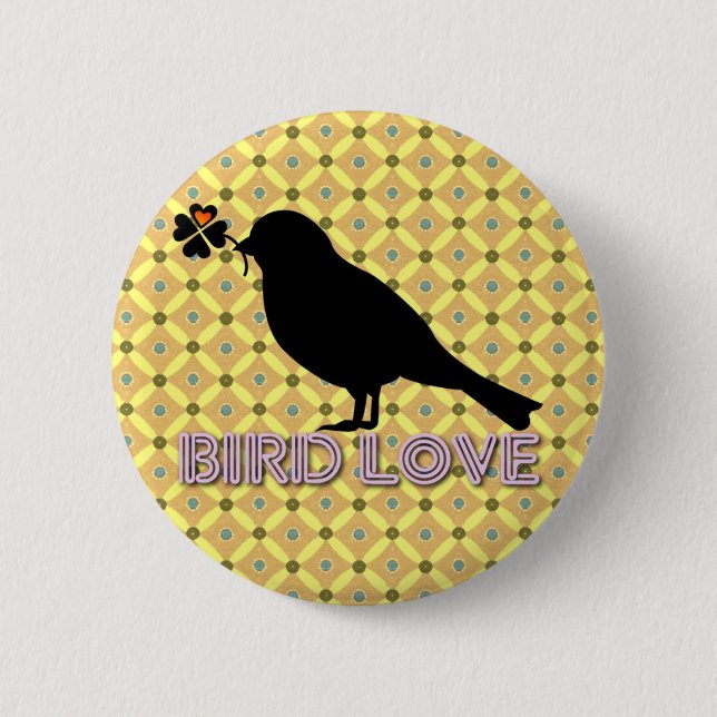 Bird Love Botton 6 Cm Round Badge (Front)