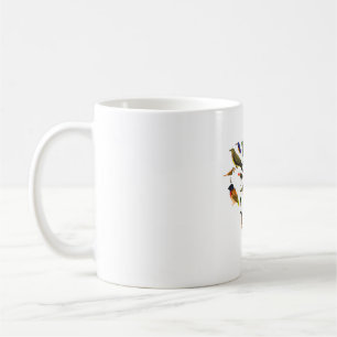bird love heart design coffee mug