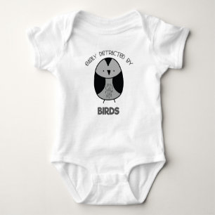 Bird Lover Gift for Bird Watchers Easily Distracte Baby Bodysuit
