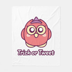 Bird Lover Halloween Cute Owl Witch Fleece Blanket