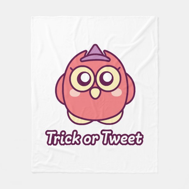 Bird Lover Halloween Cute Owl Witch Fleece Blanket (Front)