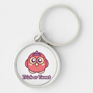 Bird Lover Halloween Cute Owl Witch Key Ring