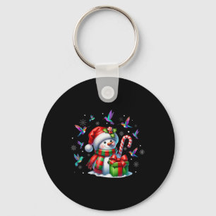 Bird Lover Hummingbirds Snowman Santa Hat Christma Key Ring