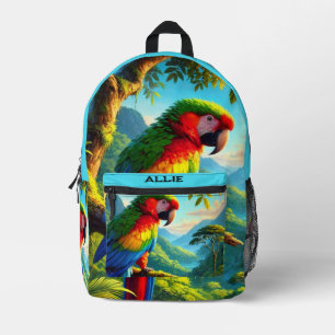 Bird Lover Macaw Parrot Tropical Print Cut Sew Bag