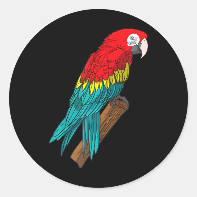 Bird Lover Parrot Perch Cockatoo Ornithologist Classic Round Sticker (Front)