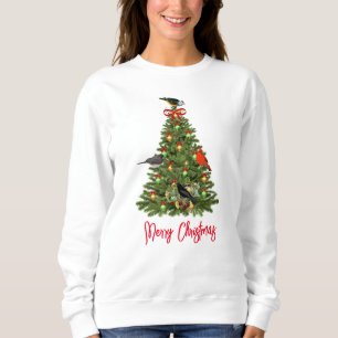 Bird Lover's Christmas Tree and Songbirds  Sweatshirt