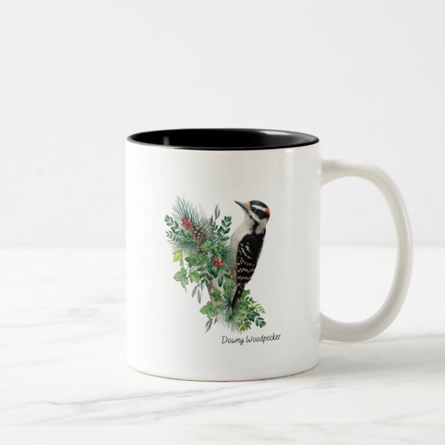 Bird Mug Downy Woodpecker (Right)