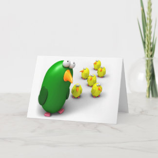 Bird mum and Chicks Card