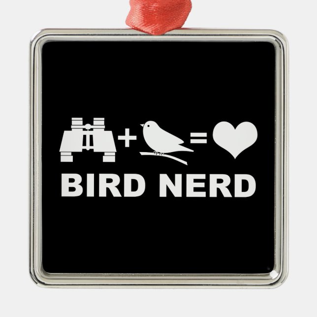 Bird Nerd Birdwatcher Birder Custom Colour Metal Tree Decoration (Front)