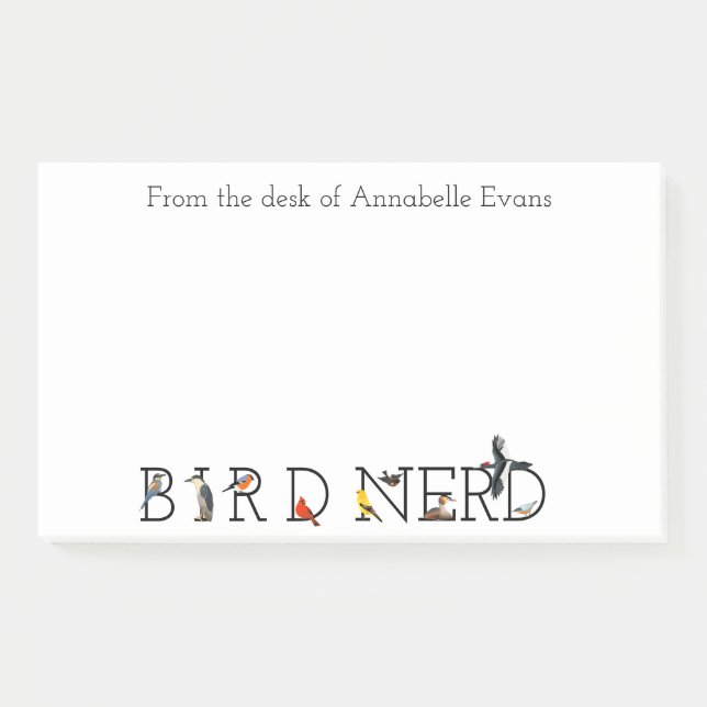 Bird Nerd Classic Collection Personalise Post-it Notes (Front)
