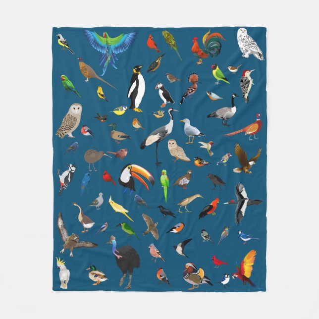 Bird Nerd Fleece Blanket (Front)