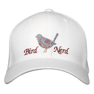 Bird Nerd [Folk Art Bird] Embroidered Hat