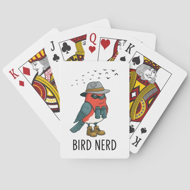 Bird Nerd Funny Bird Watching Birding Bird Lover Playing Cards (Back)