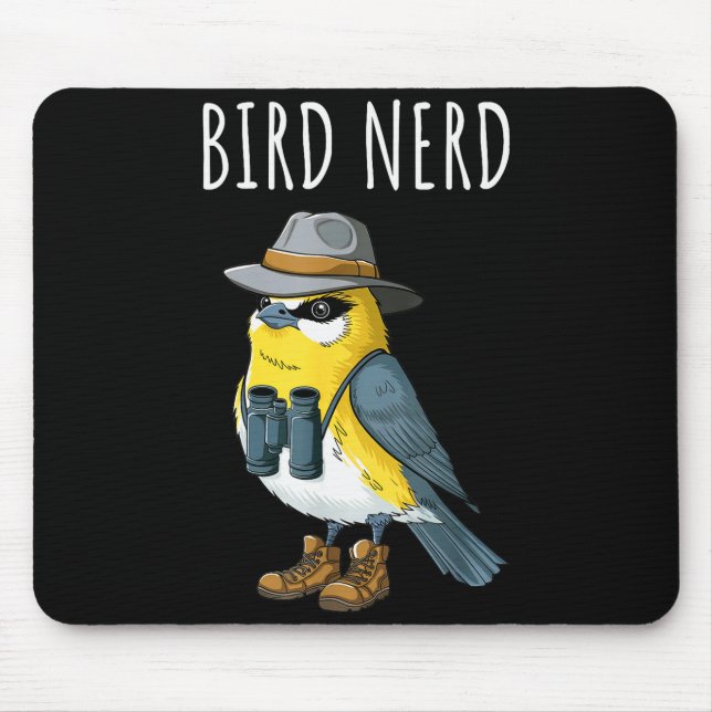Bird Nerd Funny Bird Watching Birding Bird Lover W Mouse Pad (Front)