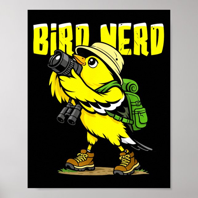 Bird nerd funny bird watching birds american poster (Front)
