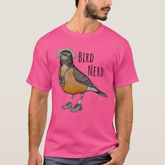 Bird Nerd Funny Birdwatcher Robin 1 T-Shirt (Front)