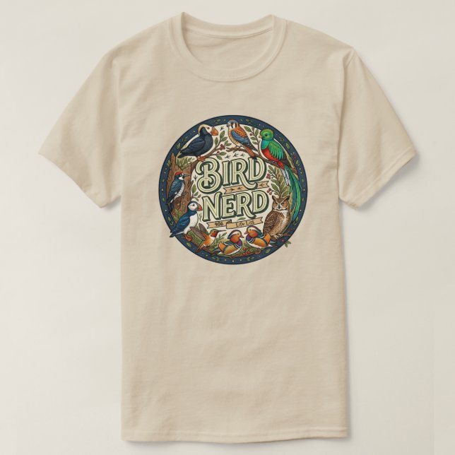 Bird Nerd Life List T-Shirt (Design Front)