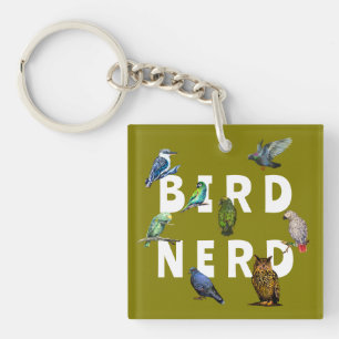 BIRD NERD, parrots, owl, pigeons, kookaburra Key Ring
