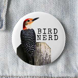 Bird Nerd Red-Bellied Woodpecker 6 Cm Round Badge
