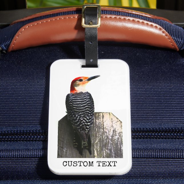 Bird Nerd Red Bellied Woodpecker Luggage Tag (Front Insitu 2)