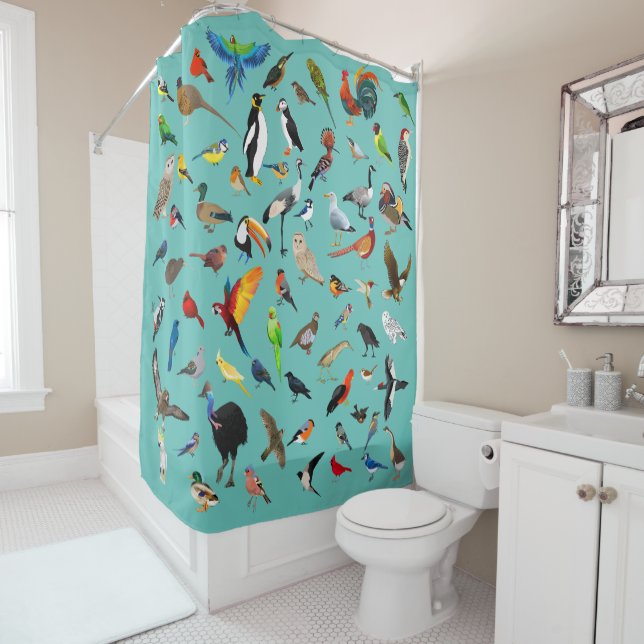 Bird Nerd Shower Curtain (In Situ)