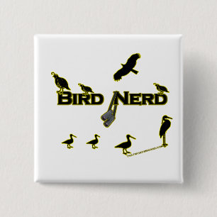 Bird Nerd Silhouette 15 Cm Square Badge