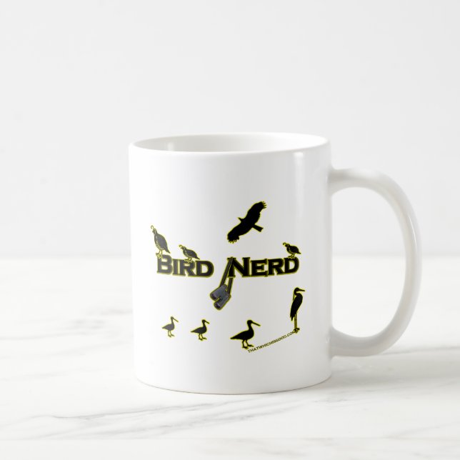 Bird Nerd Silhouette Coffee Mug (Right)