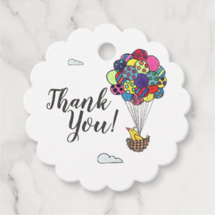 Bird Nest and Hot Air Balloons Thank You Favour Tags