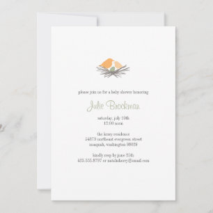 Bird Nest Baby Shower Invitation