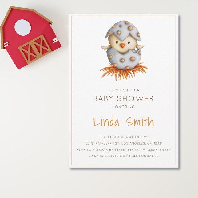Bird Nest Baby Shower Invitation (Minimalist gender neutral bird baby shower invitation)