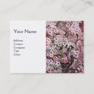 BIRD NEST,monogram ,pink red white Business Card