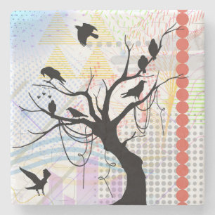 Bird of a Feather Be Unique Together Stone Coaster